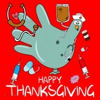 Turkey Glove Nurse Happy Thanksgiving Gobble Gobble Nurse Santa Hat thumb 1