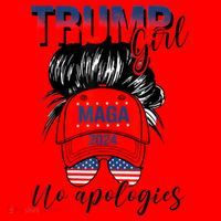 Trump Girl No Apologies Patriotic American Santa Hat thumb 1