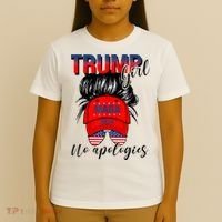 Trump Girl No Apologies Patriotic American T-Shirt thumb 4