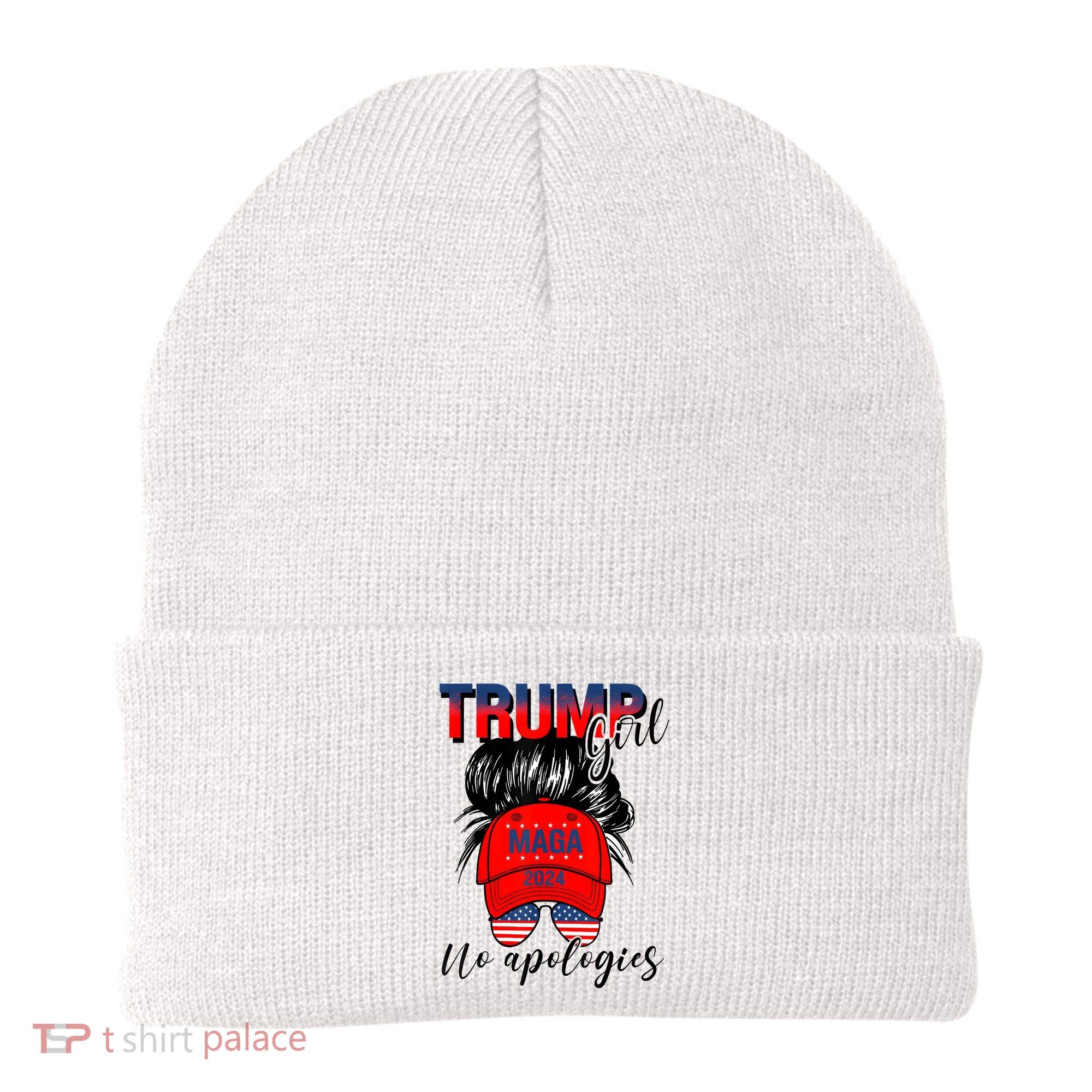 Trump Girl No Apologies Patriotic American Beanie