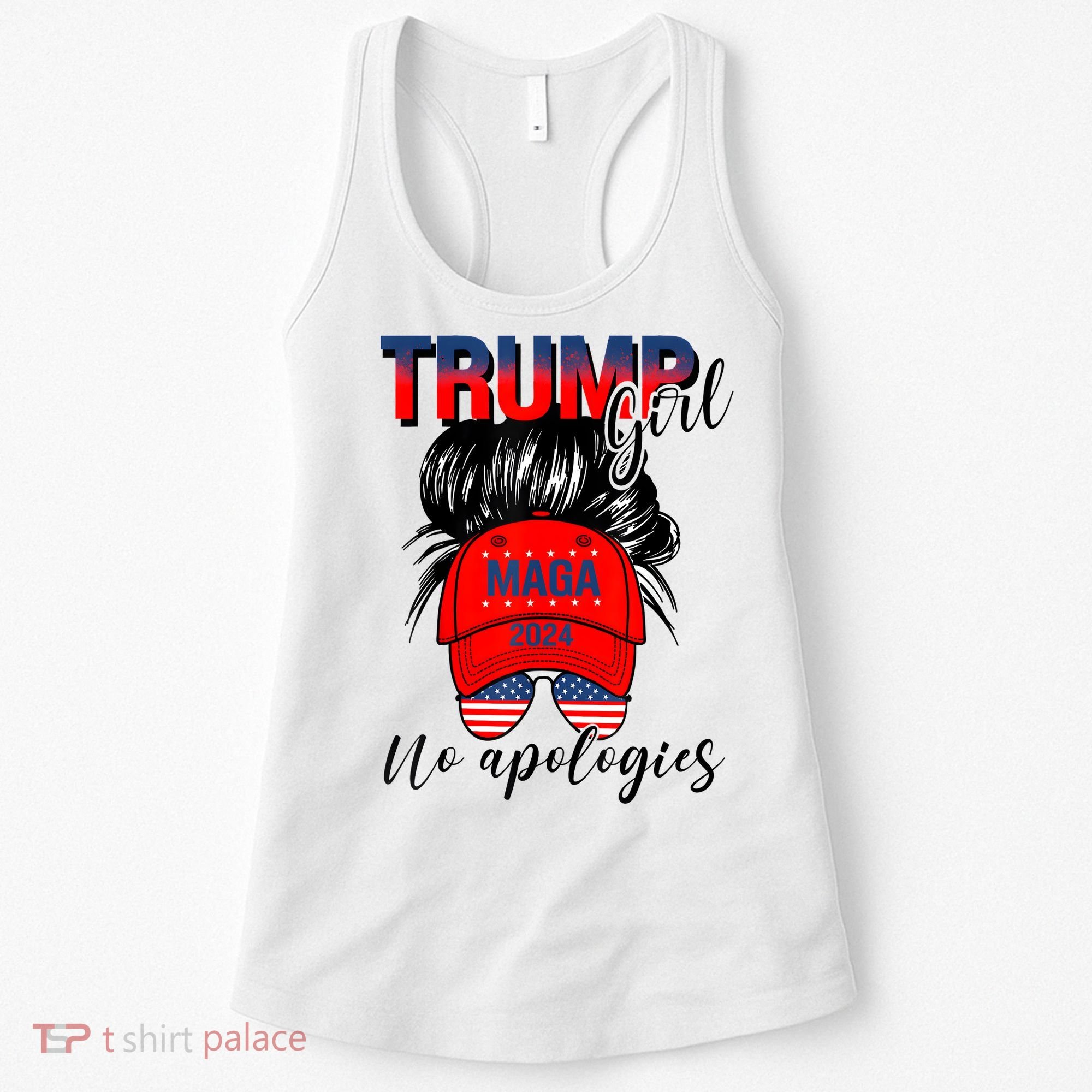 Trump Girl No Apologies Patriotic American Women's Tank Top