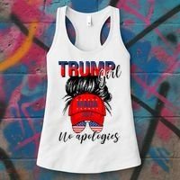 Trump Girl No Apologies Patriotic American Women's Tank Top thumb 3