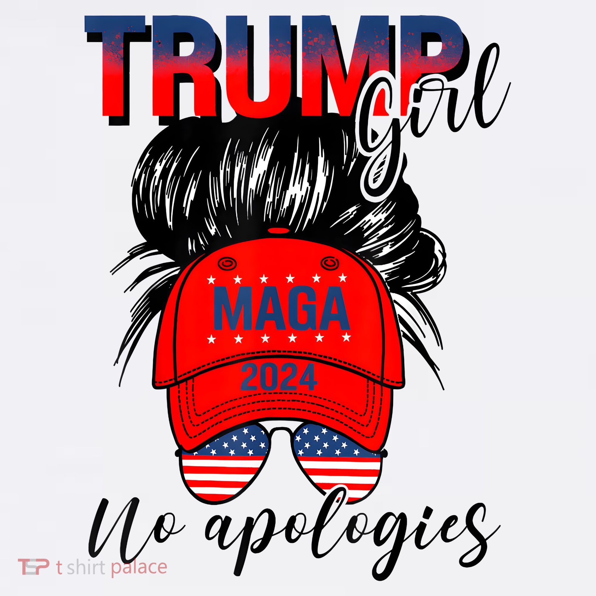 Trump Girl No Apologies Patriotic American Women's Tank Top