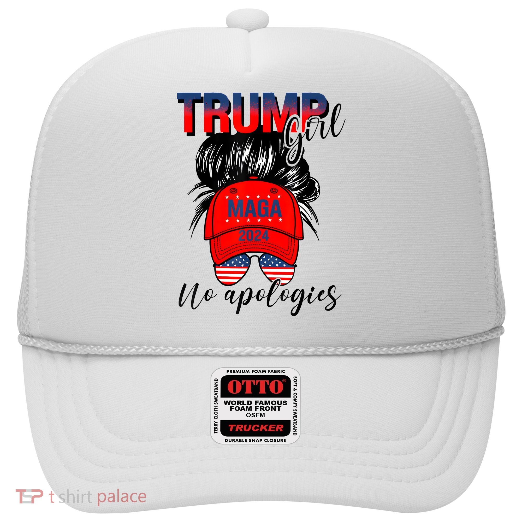 Trump Girl No Apologies Patriotic American Hat