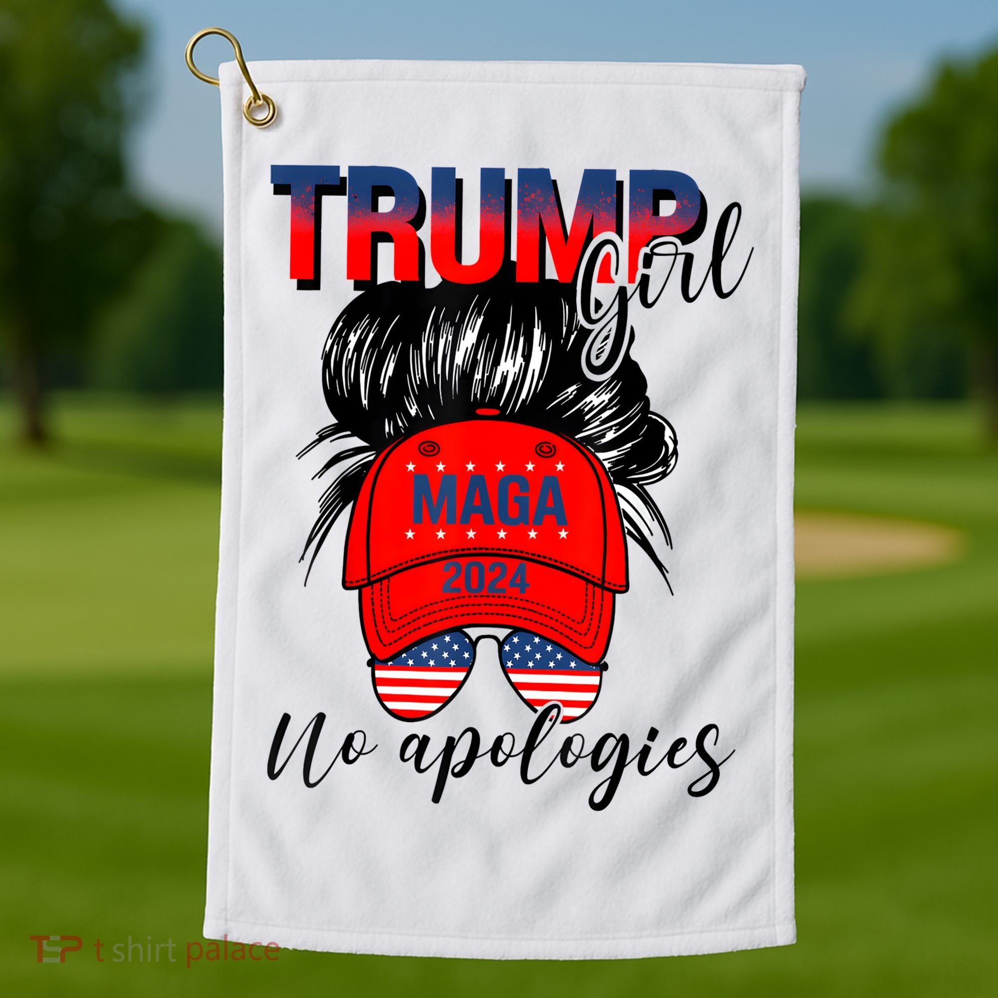 Trump Girl No Apologies Patriotic American Golf Towel