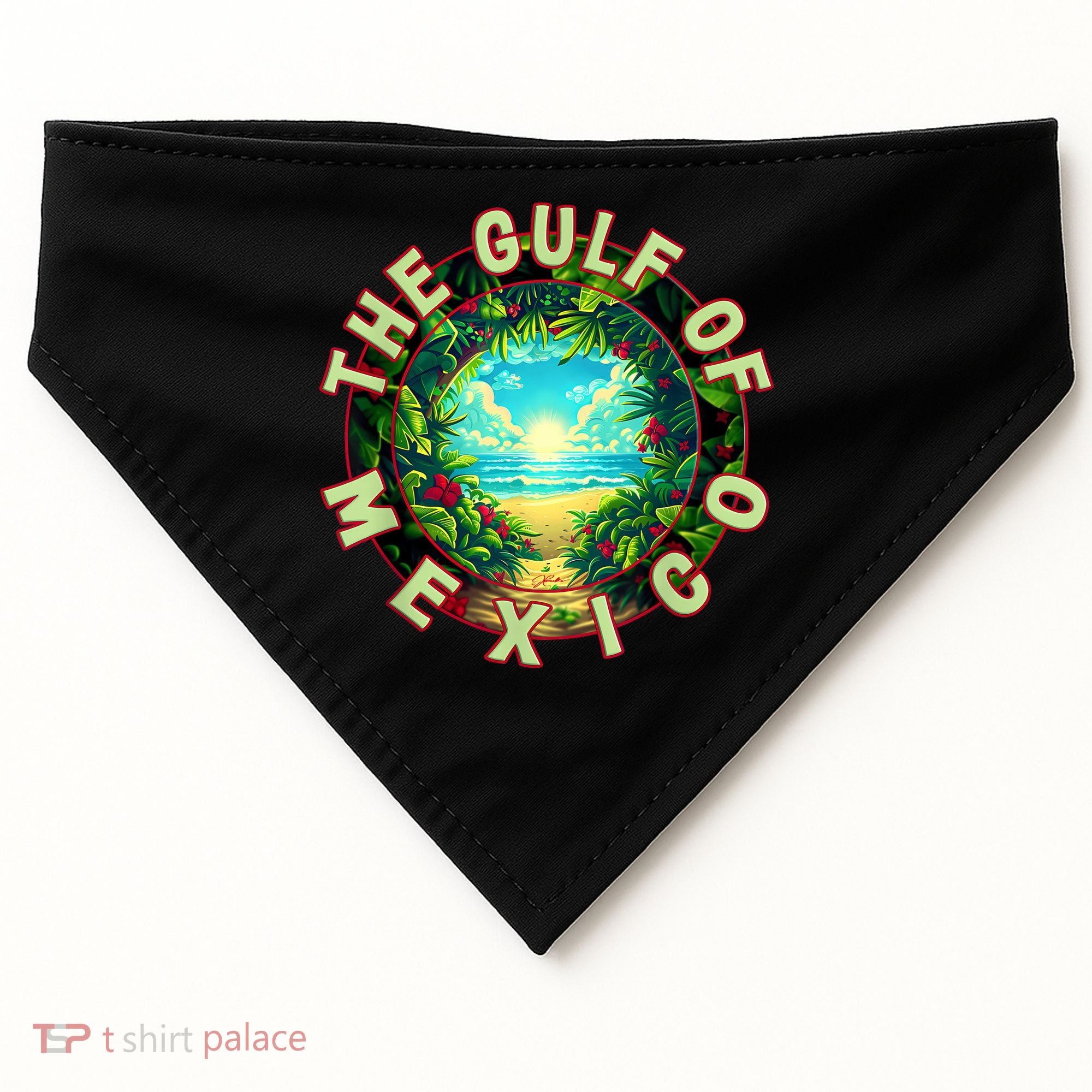 The Gulf Of Mexico Beach USA-Made Doggie Bandana