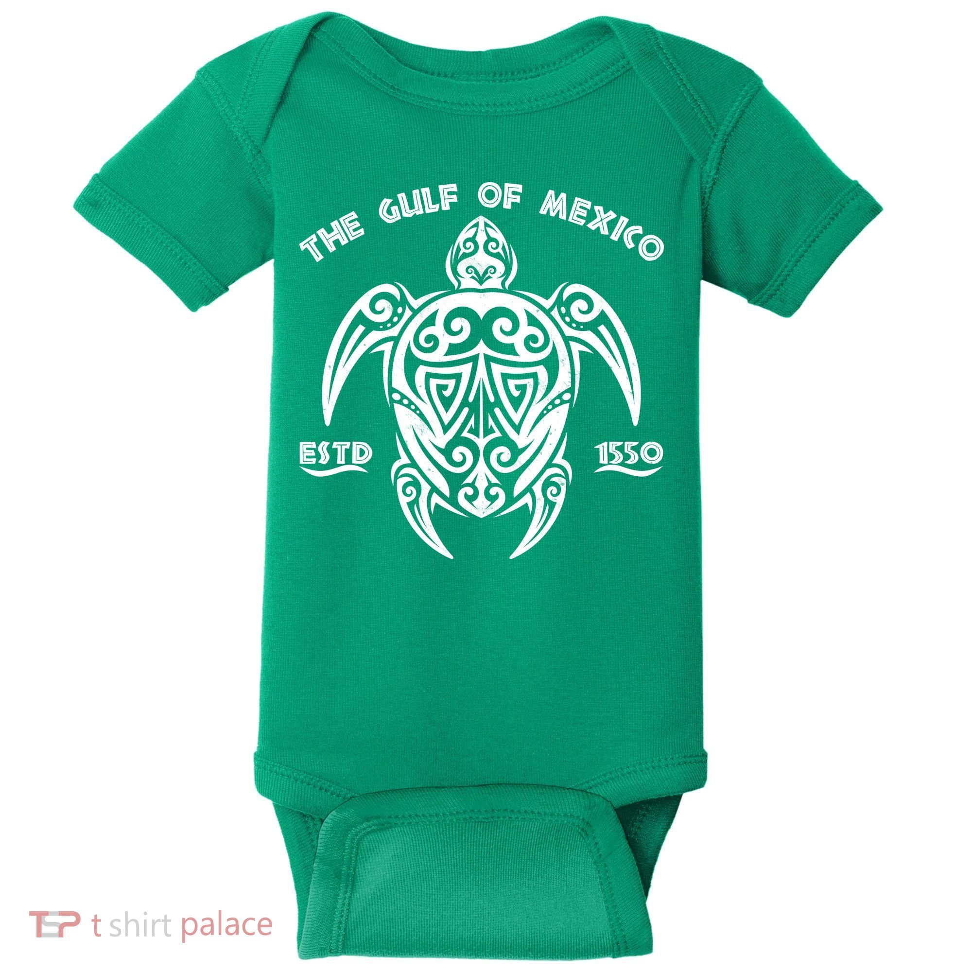 The Gulf of Mexico ESTD 1550 Turtle Baby Bodysuit