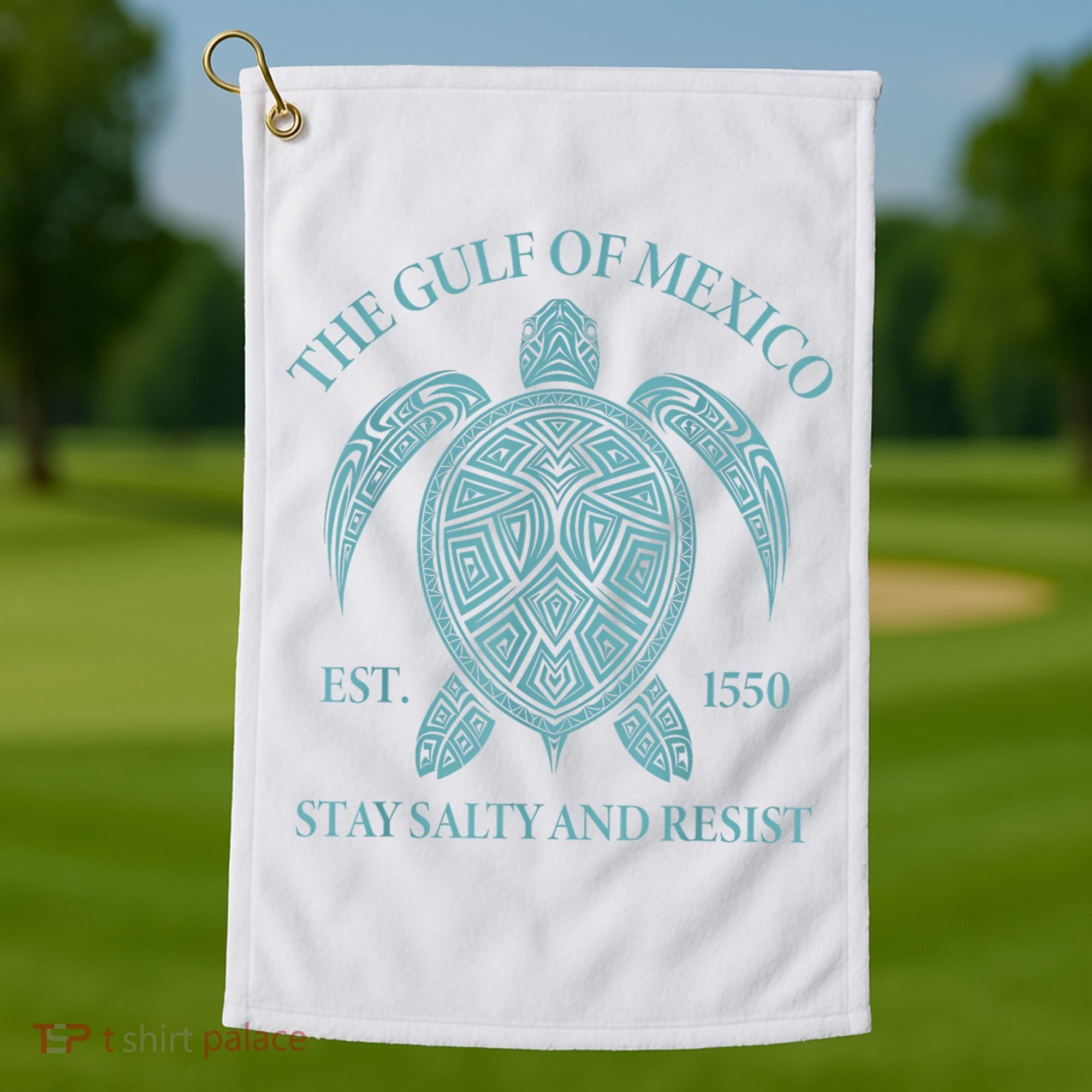 the Gulf of Mexico turtle Golf Towel