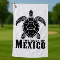 The Gulf Of Mexico Sea Turtle Beach Golf Towel thumb 1