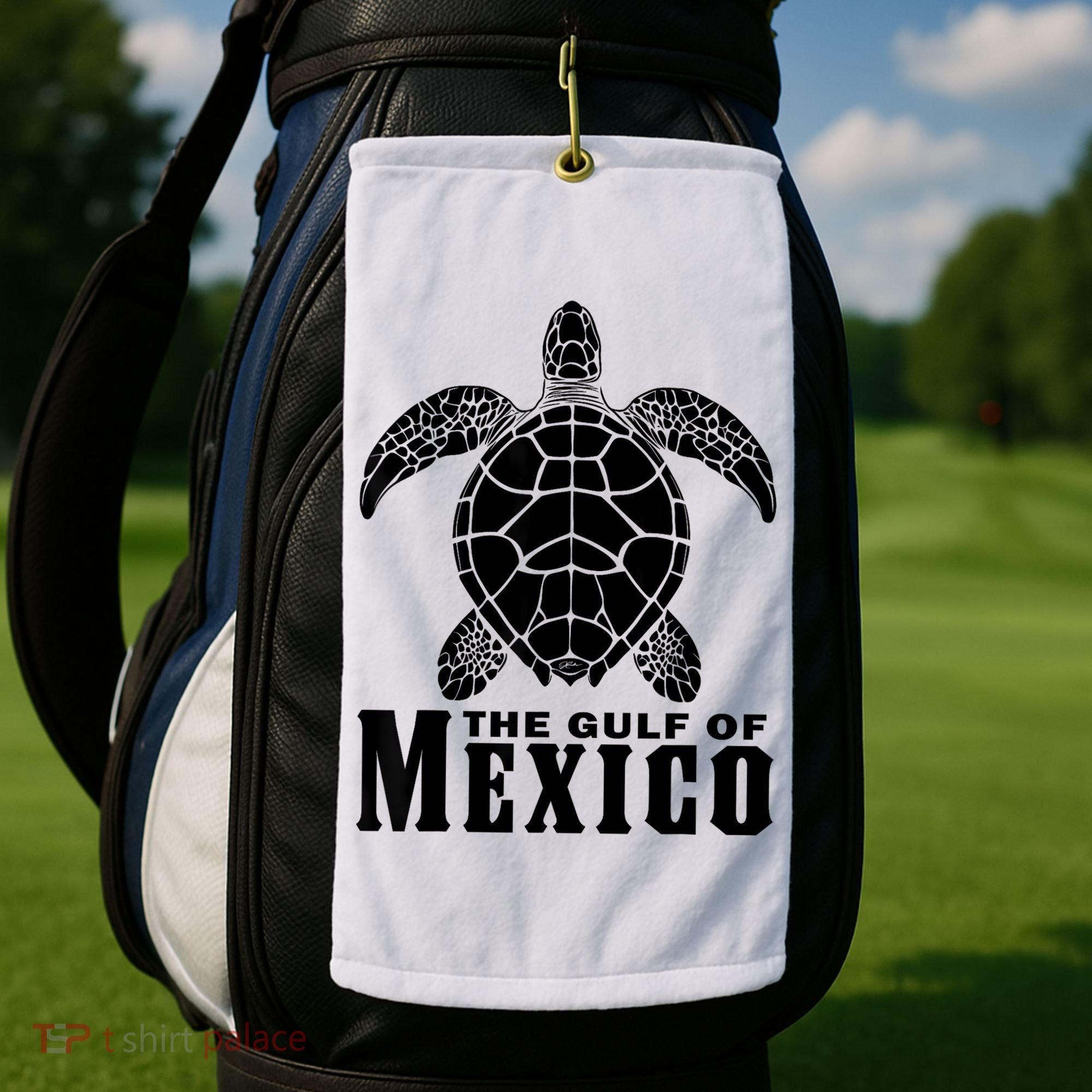 The Gulf Of Mexico Sea Turtle Beach Golf Towel