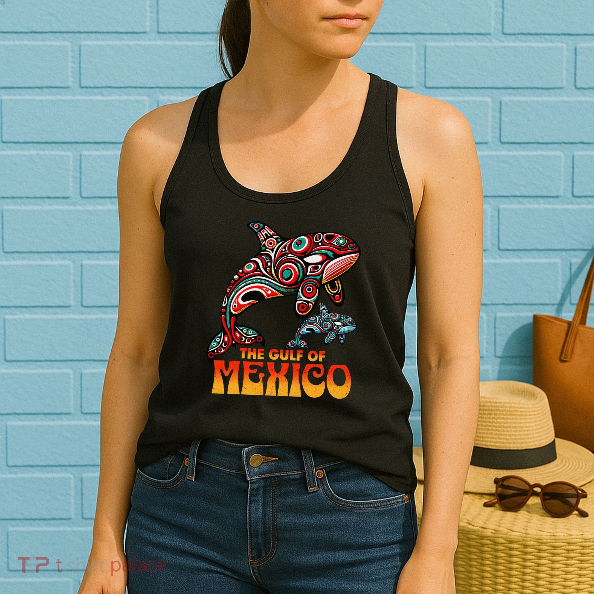 The Gulf Of Mexico EDM Music Rave Aztec Sea Turtle Graphic Women's Tank Top