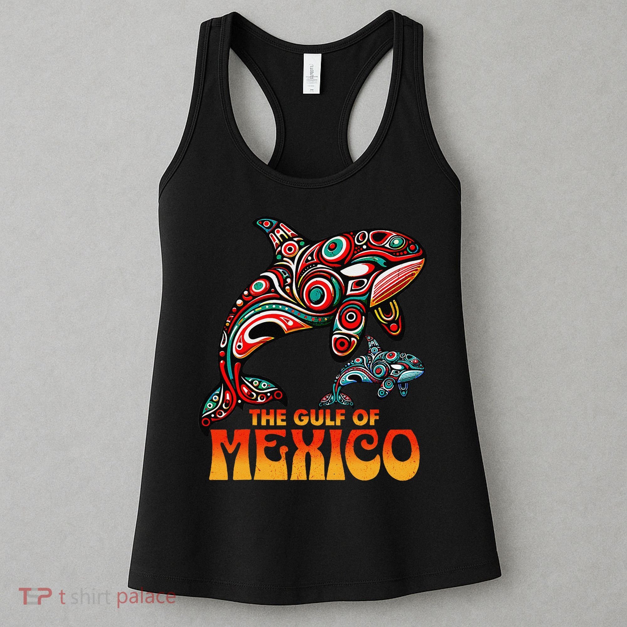 The Gulf Of Mexico EDM Music Rave Aztec Sea Turtle Graphic Women's Tank Top