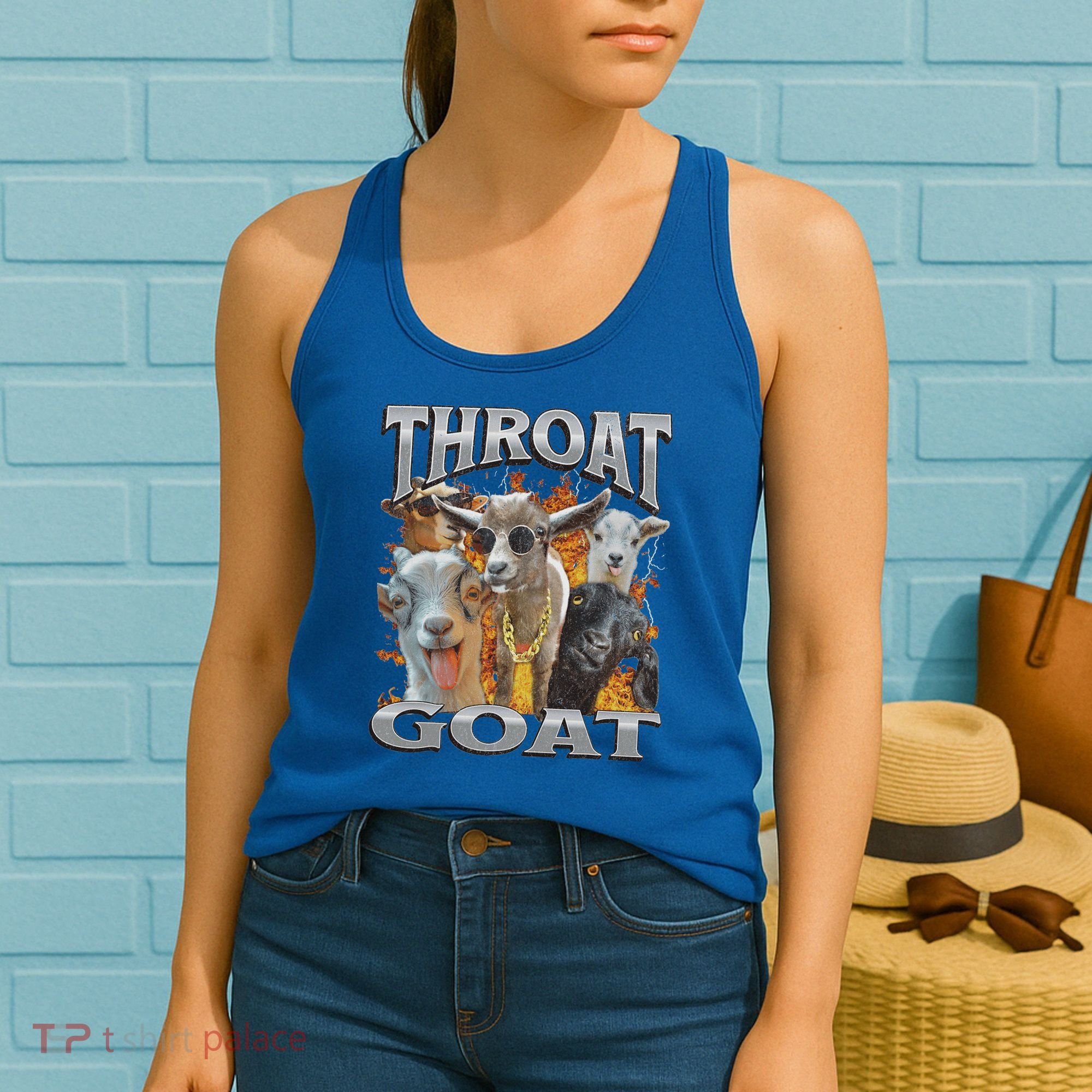 Throat Goat Offensive Adult Humor Bootleg Women's Tank Top
