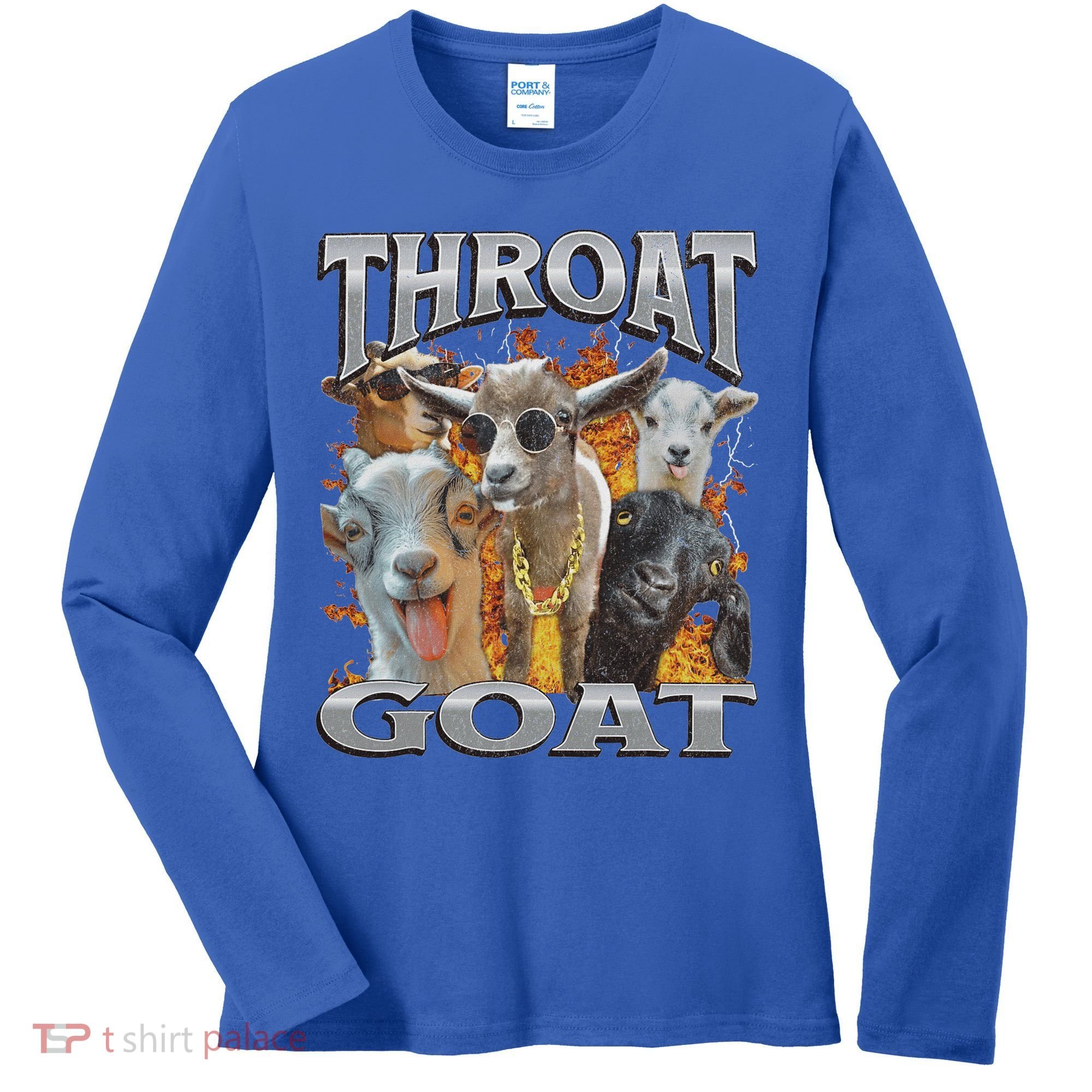 Throat Goat Offensive Adult Humor Bootleg Women's Long Sleeve Shirt