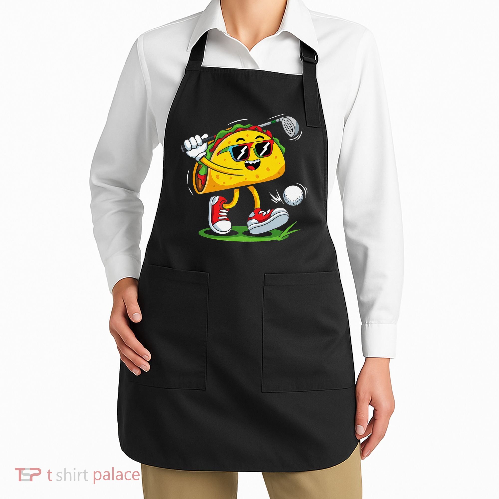 Taco Golf Player Cinco De Mayo Food Fiesta Mexican Golfer Apron