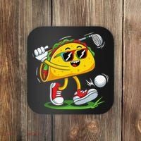 Taco Golf Player Cinco De Mayo Food Fiesta Mexican Golfer Coaster thumb 0