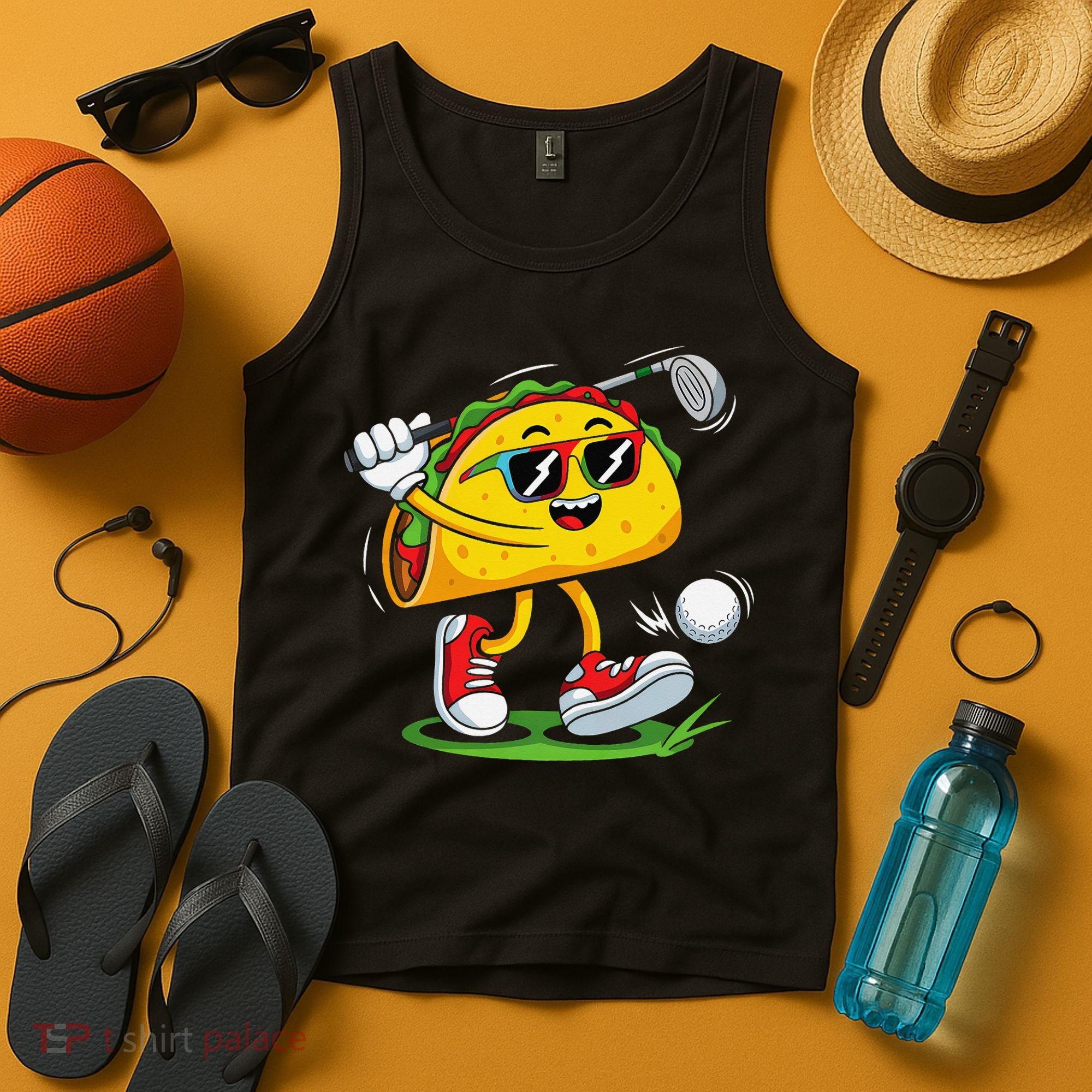 Taco Golf Player Cinco De Mayo Food Fiesta Mexican Golfer Tank Top