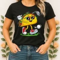 Taco Golf Player Cinco De Mayo Food Fiesta Mexican Golfer Women's T-Shirt thumb 2