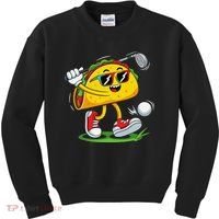 Taco Golf Player Cinco De Mayo Food Fiesta Mexican Golfer Kids Sweatshirt thumb 0