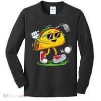 Taco Golf Player Cinco De Mayo Food Fiesta Mexican Golfer Kids Long Sleeve Shirt thumb 0