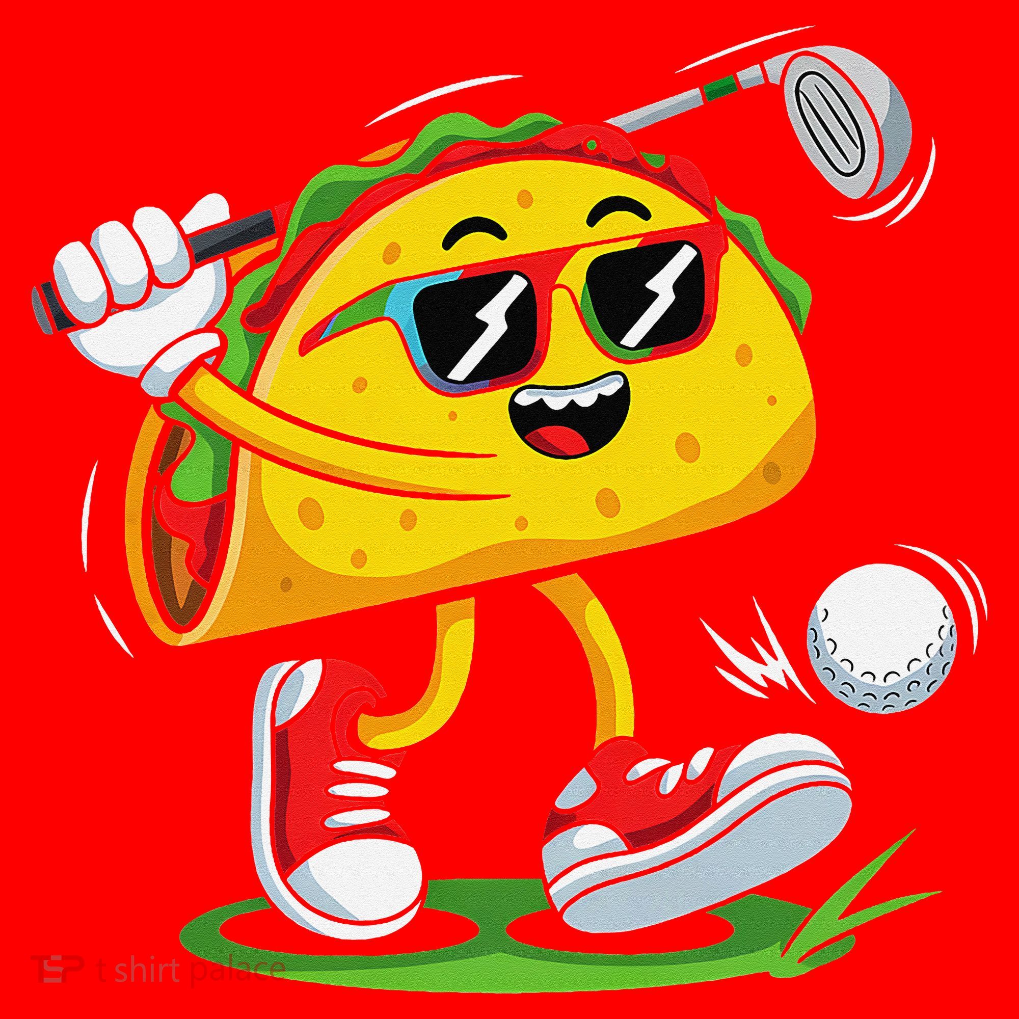 Taco Golf Player Cinco De Mayo Food Fiesta Mexican Golfer Santa Hat