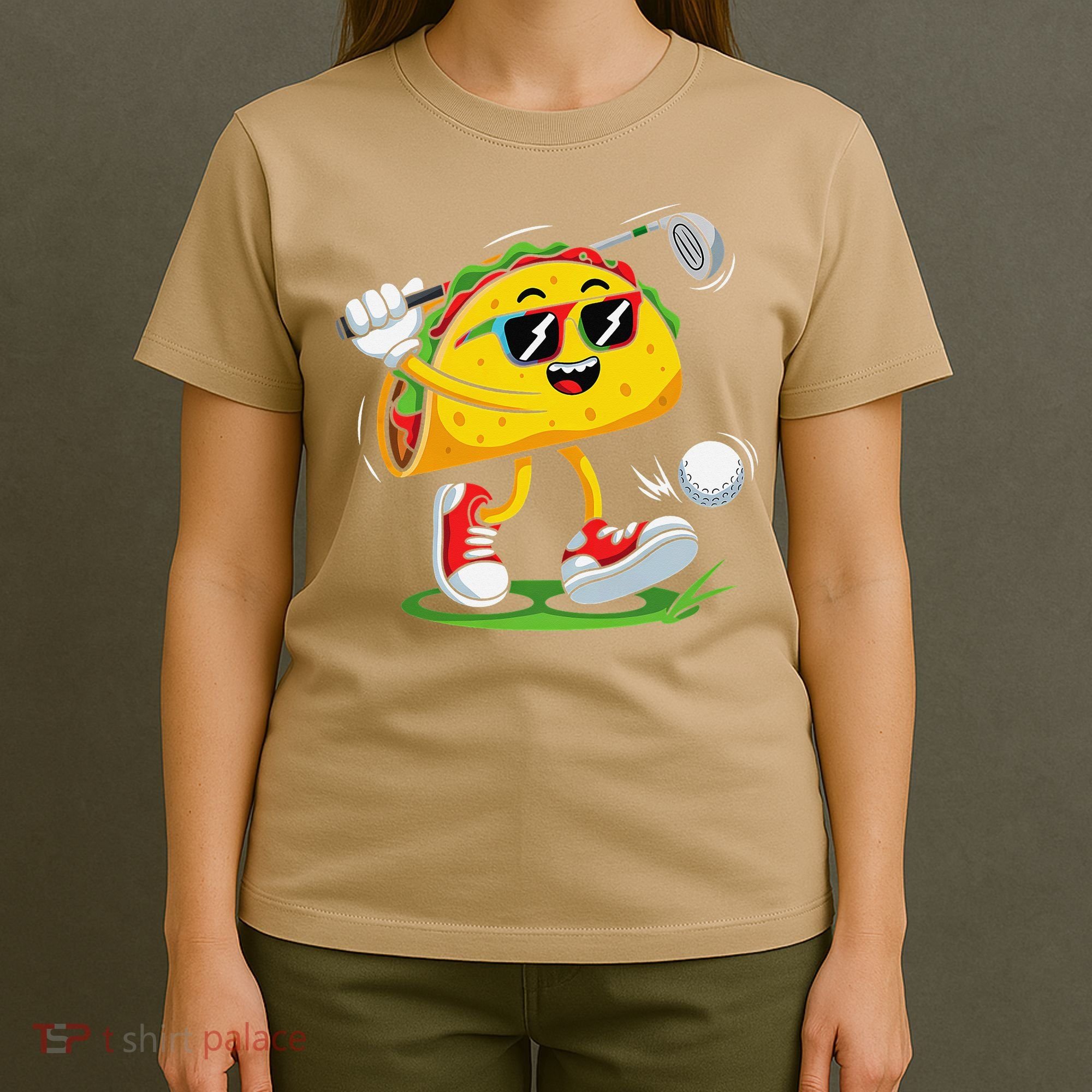 Taco Golf Player Cinco De Mayo Food Fiesta Mexican Golfer T-Shirt