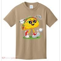 Taco Golf Player Cinco De Mayo Food Fiesta Mexican Golfer Kids T-Shirt thumb 0