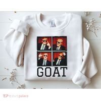 The Greatest President Photobooth Cool Donald Trump Goat Sweatshirt thumb 2