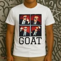 The Greatest President Photobooth Cool Donald Trump Goat T-Shirt thumb 3