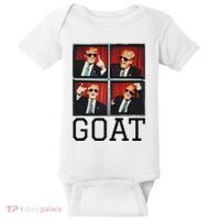 The Greatest President Photobooth Cool Donald Trump Goat Baby Bodysuit thumb 0
