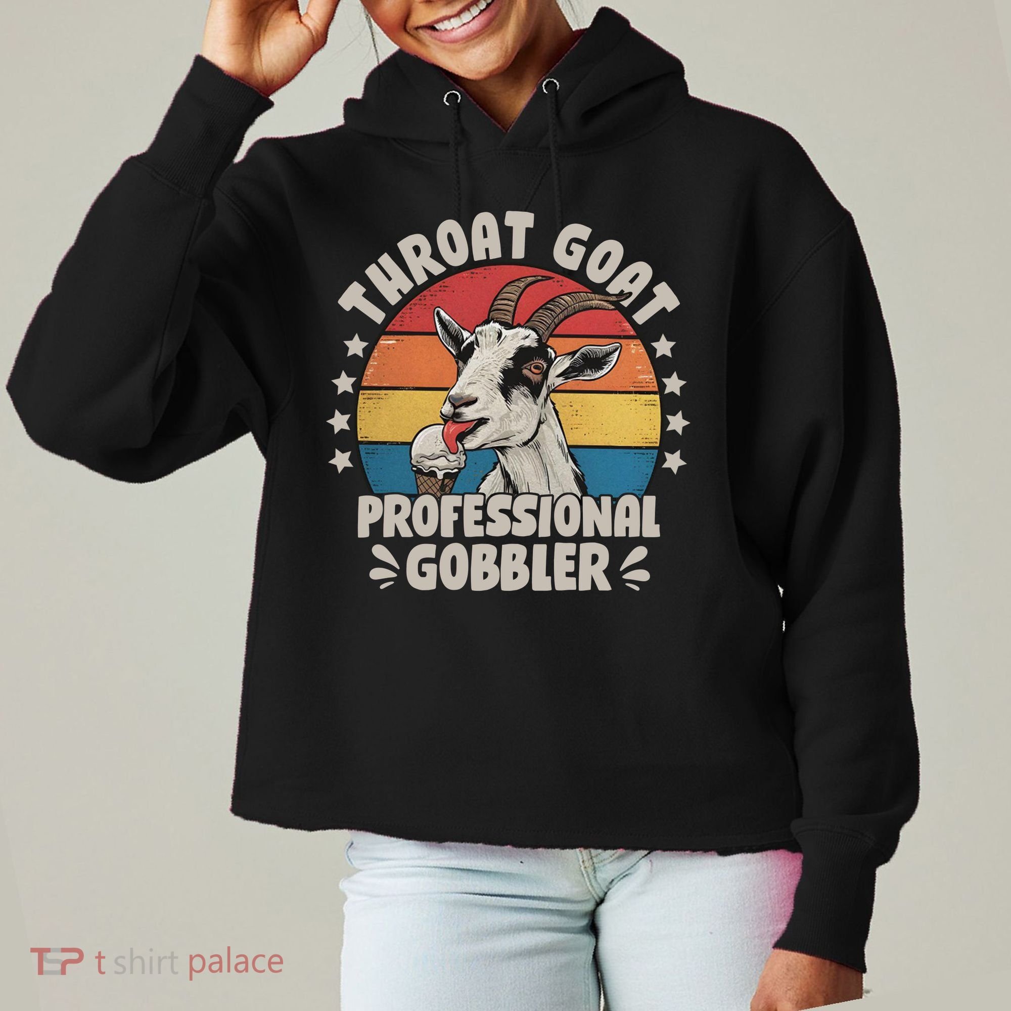 Throat Goat Professional Gobbler Funny Ladies Heavyweight Boxy Pullover Hoodie