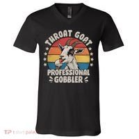Throat Goat Professional Gobbler Funny V-Neck T-Shirt thumb 0