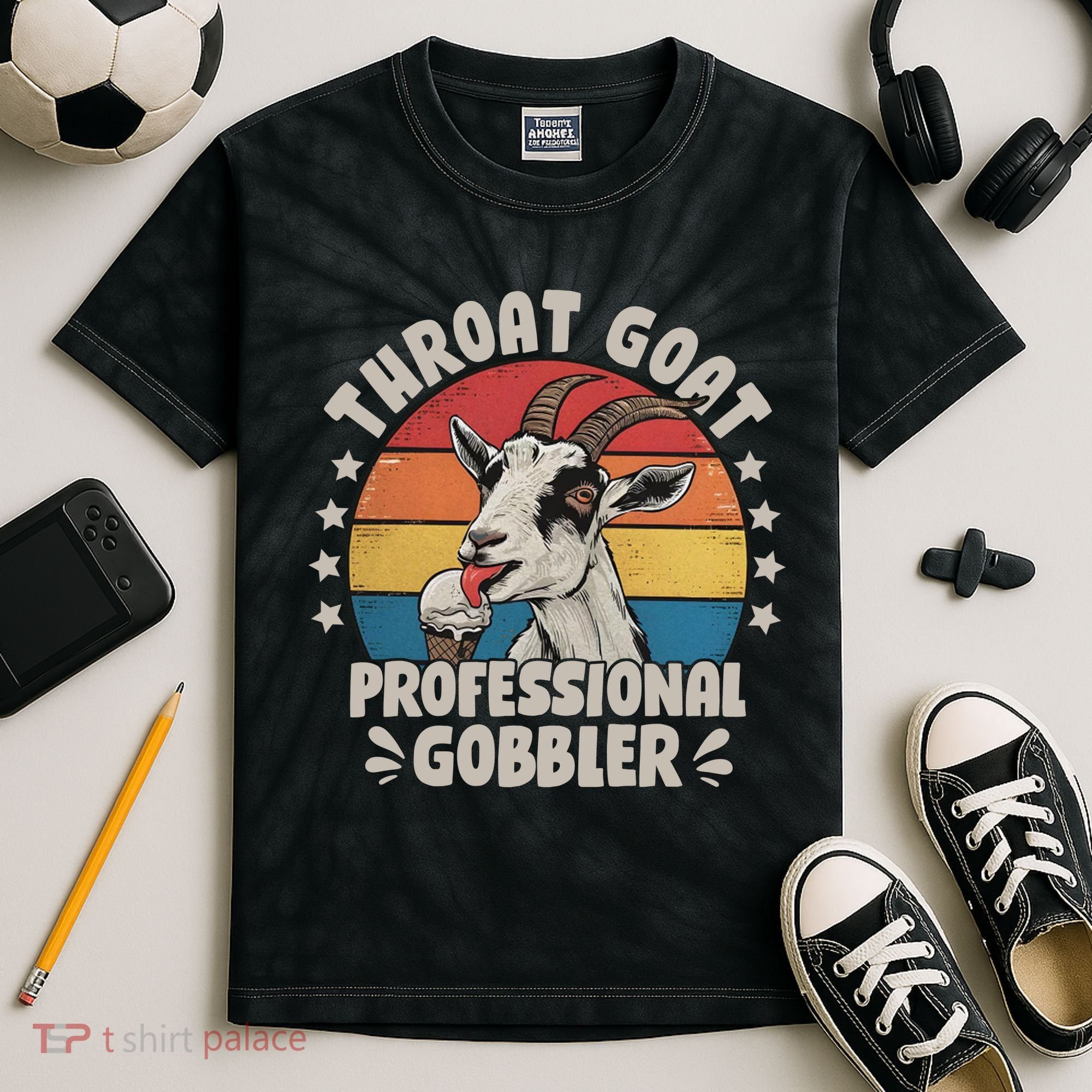 Throat Goat Professional Gobbler Funny Kids Tie-Dye T-Shirt