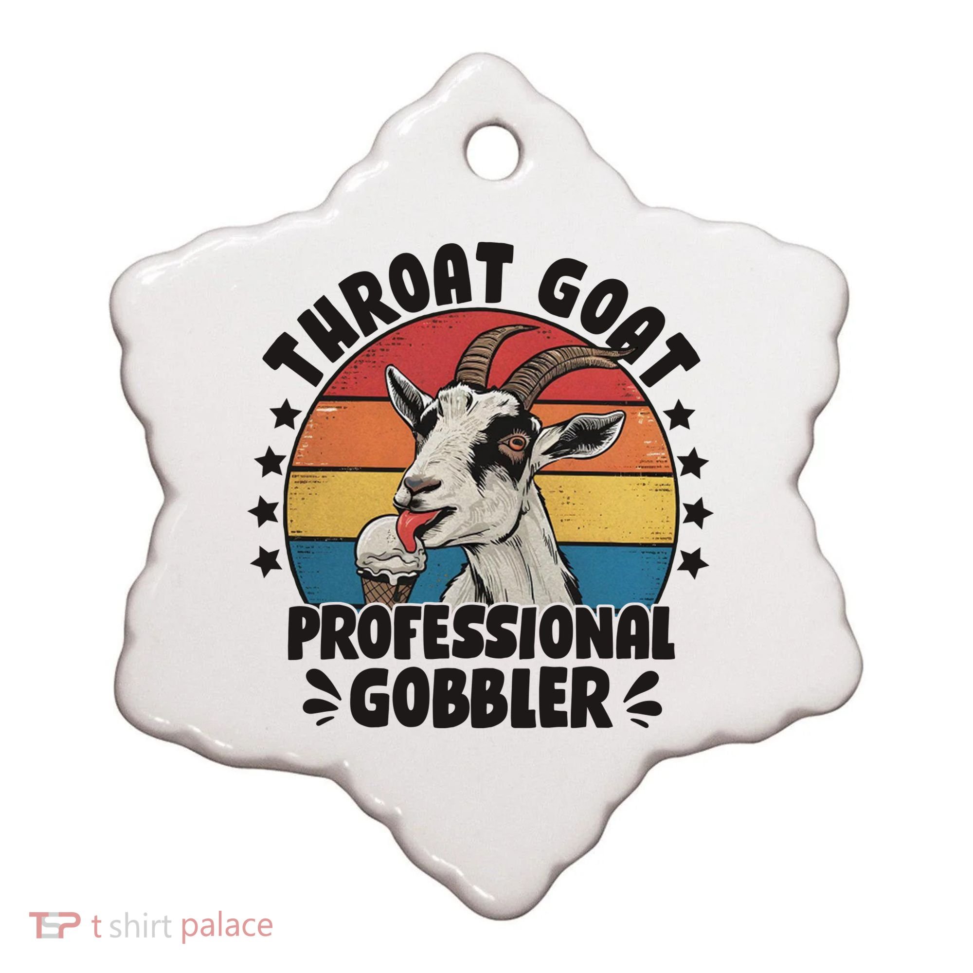 Throat Goat Professional Gobbler Funny Ceramic Ornament
