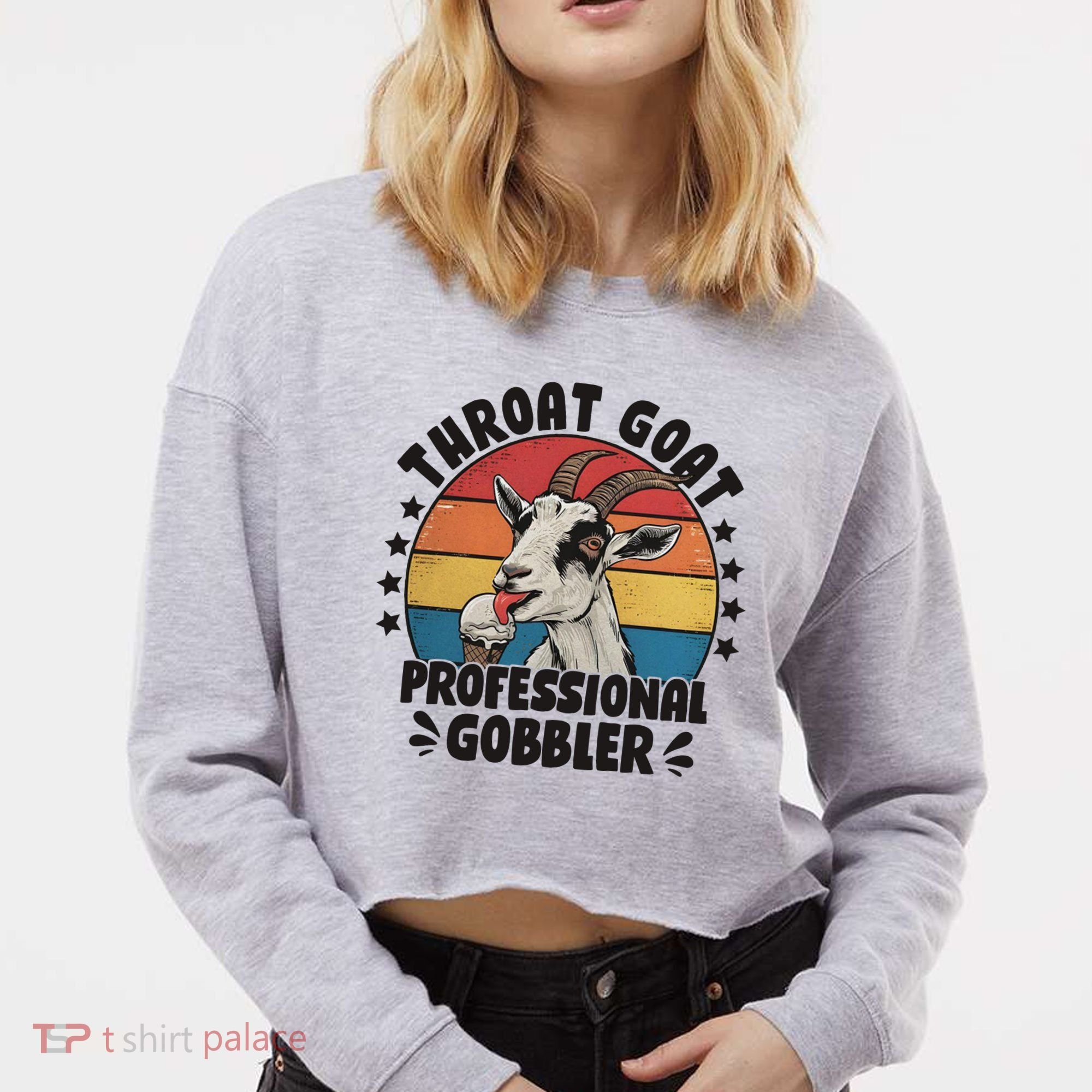 Throat Goat Professional Gobbler Funny Cropped Pullover Crew