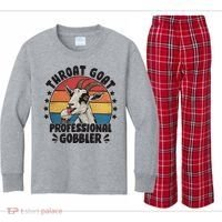 Throat Goat Professional Gobbler Funny Kids Long Sleeve Plaid Pajama Set thumb 0