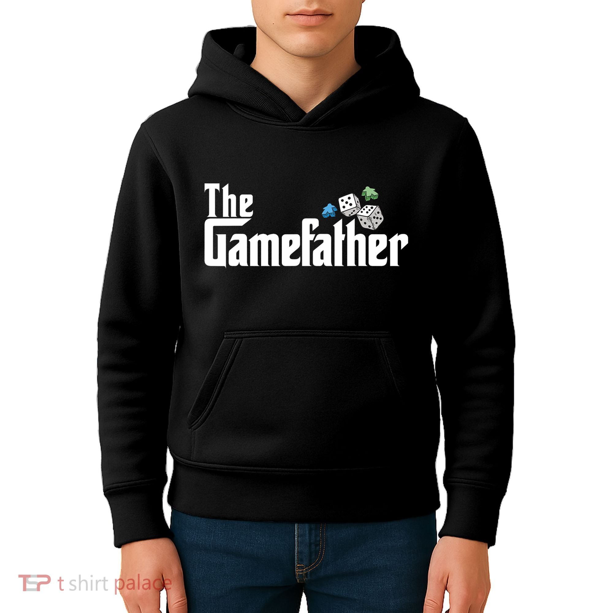 The Gamefather Playing Board Games Kids Hoodie