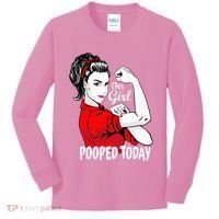 This Girl Pooped Today Humor I Pooped Today Kids Long Sleeve Shirt thumb 0
