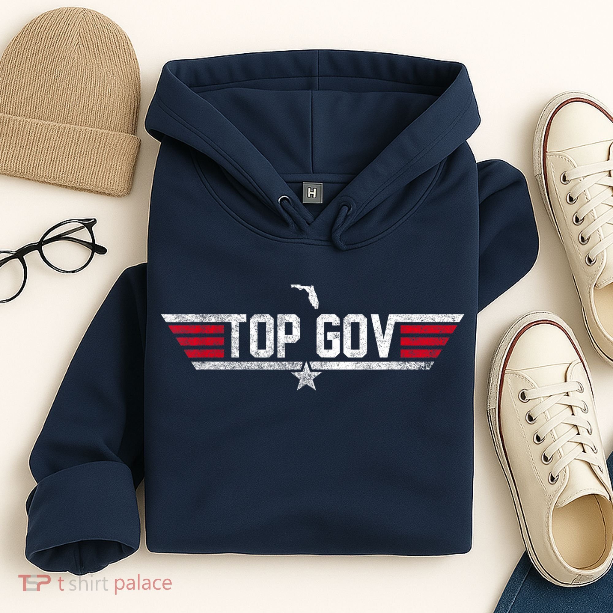 Top Gov Ron DeSantis Top Gov Florida Flag Hoodie