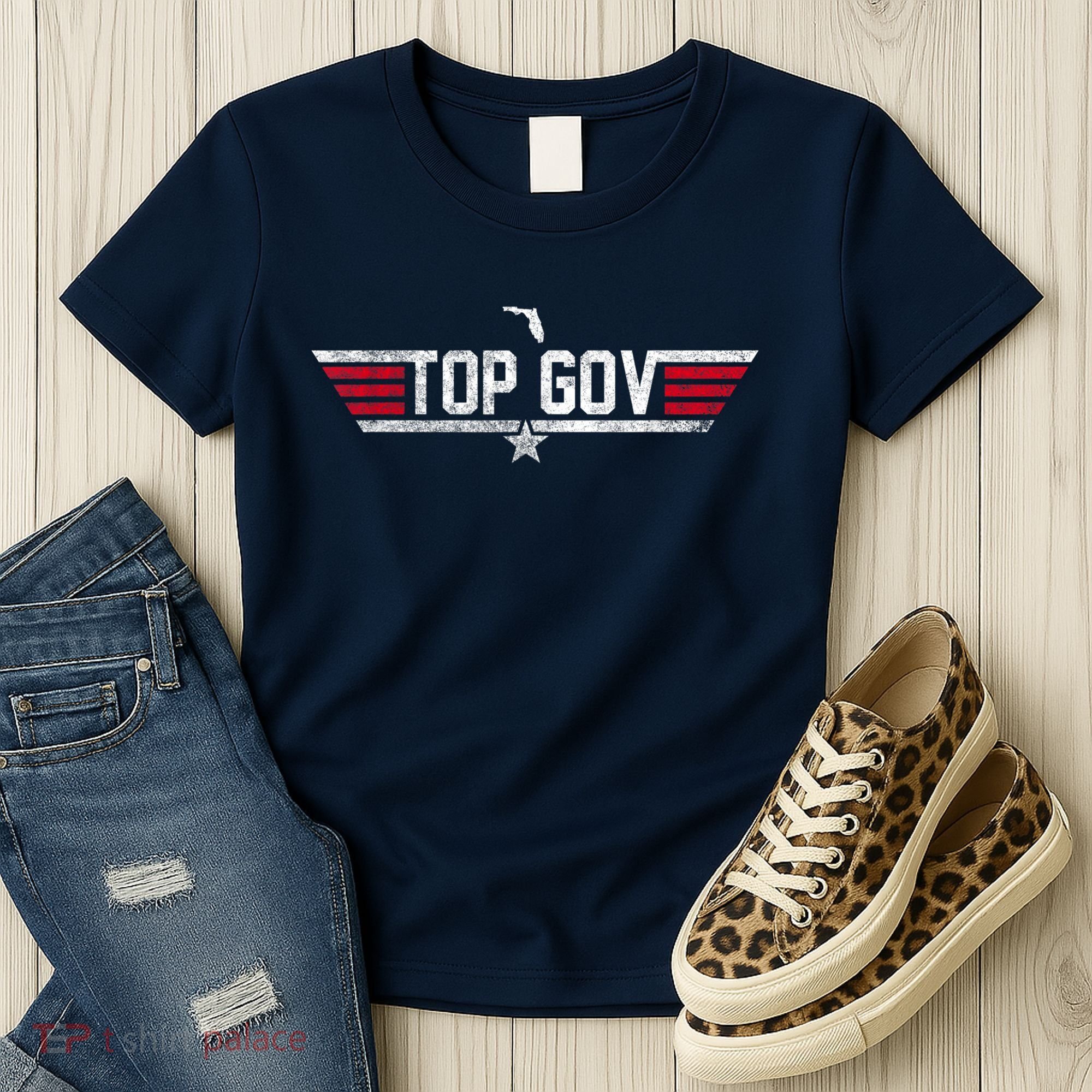 Top Gov Ron DeSantis Top Gov Florida Flag Women's T-Shirt