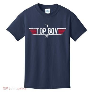 Top Gov Ron DeSantis Top Gov Florida Flag Kids T-Shirt