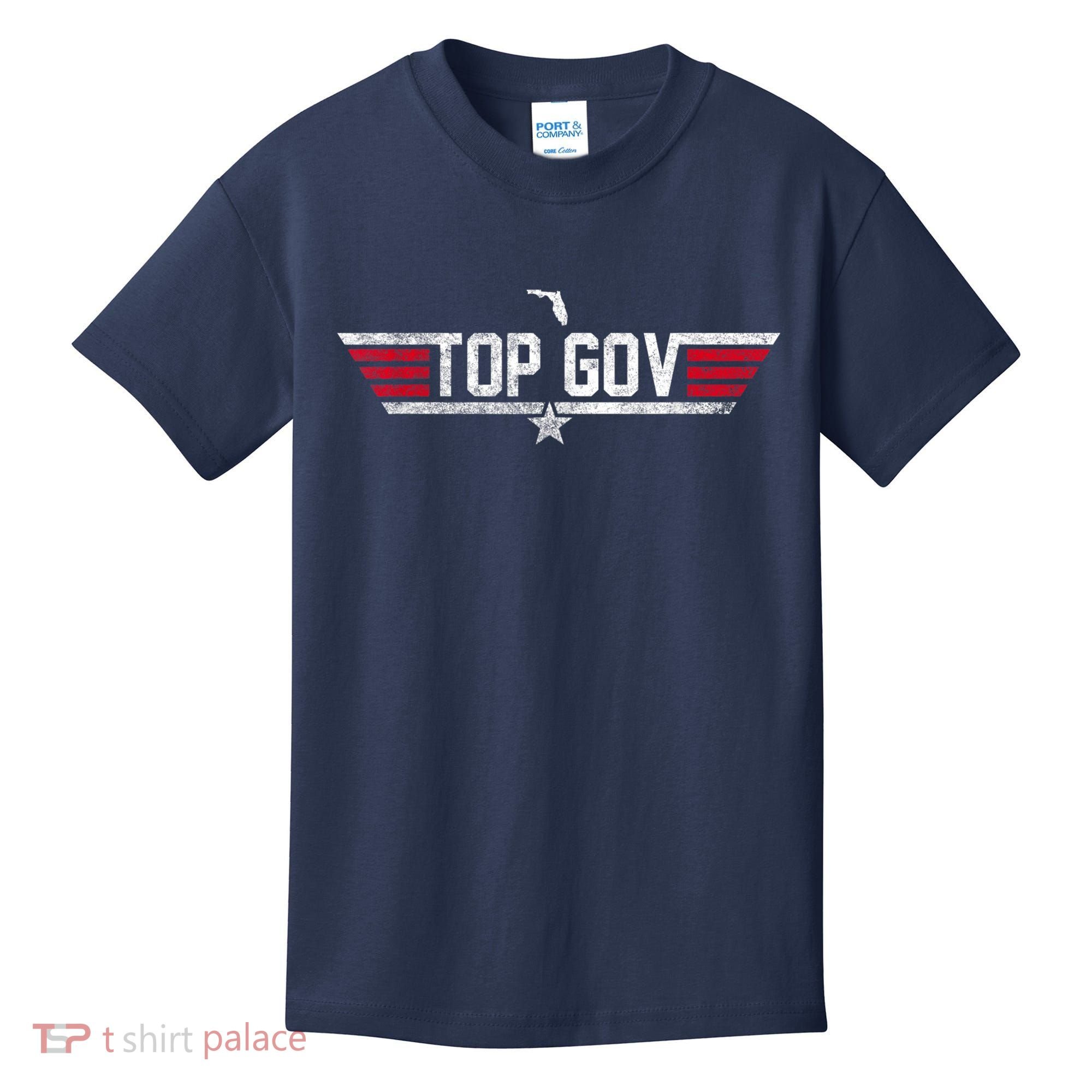 Top Gov Ron DeSantis Top Gov Florida Flag Kids T-Shirt