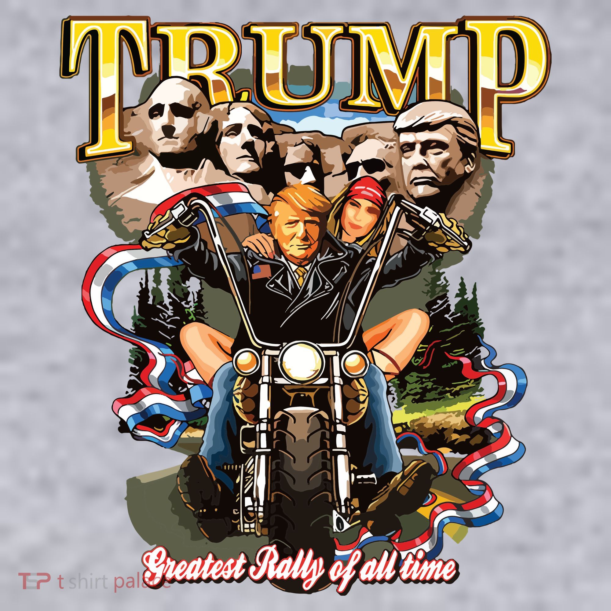 Trump Greatest Rally Of All Time Motorcycle On Back Women's Sweatshirt