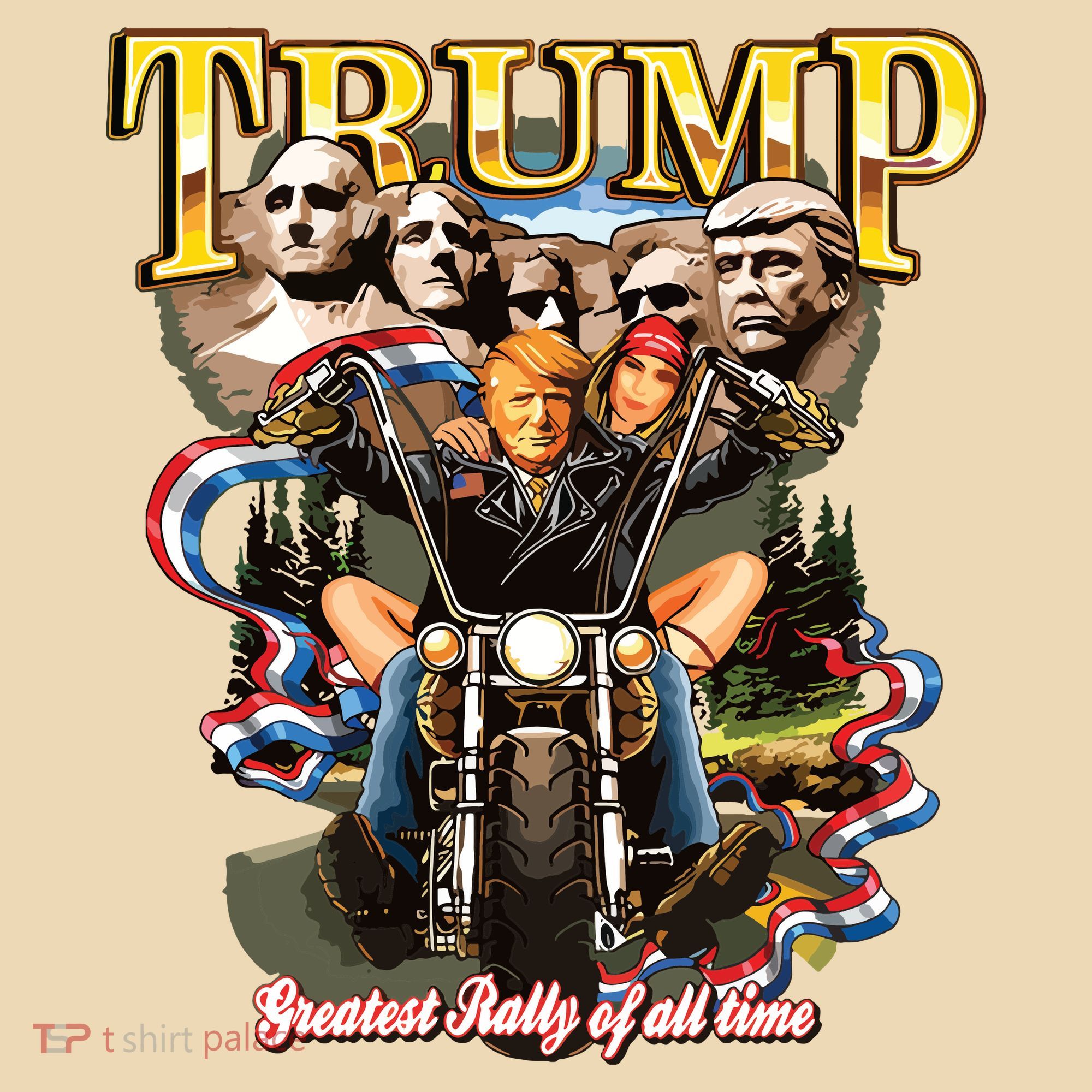 Trump Greatest Rally Of All Time Motorcycle On Back Tote Bag