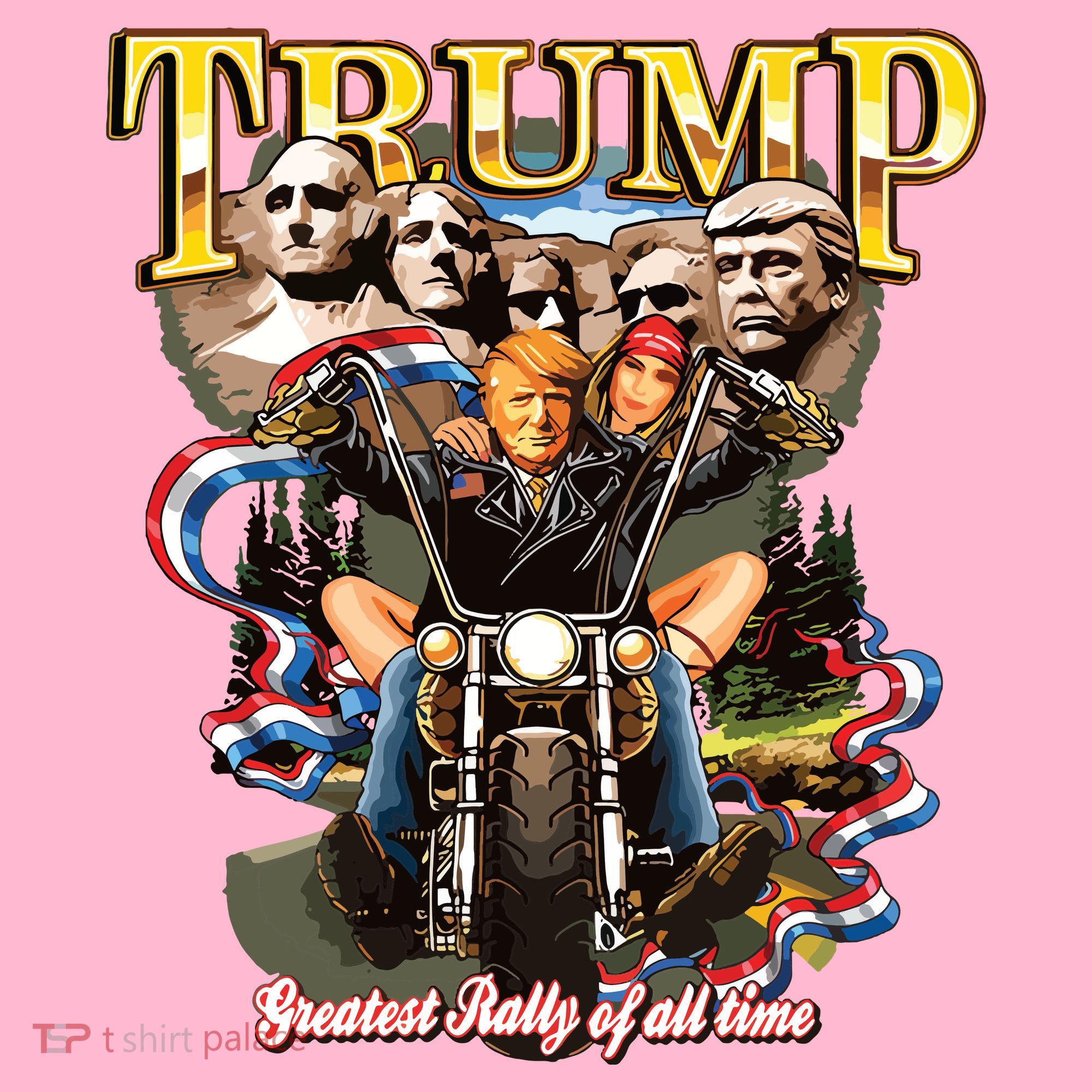 Trump Greatest Rally Of All Time Motorcycle On Back Coaster