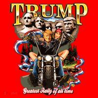 Trump Greatest Rally Of All Time Motorcycle On Back Santa Hat thumb 1