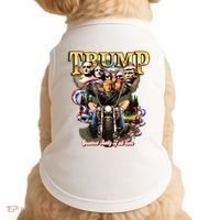 Trump Greatest Rally Of All Time Motorcycle On Back Doggie Tank thumb 0