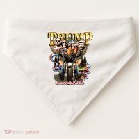 Trump Greatest Rally Of All Time Motorcycle On Back USA-Made Doggie Bandana thumb 0