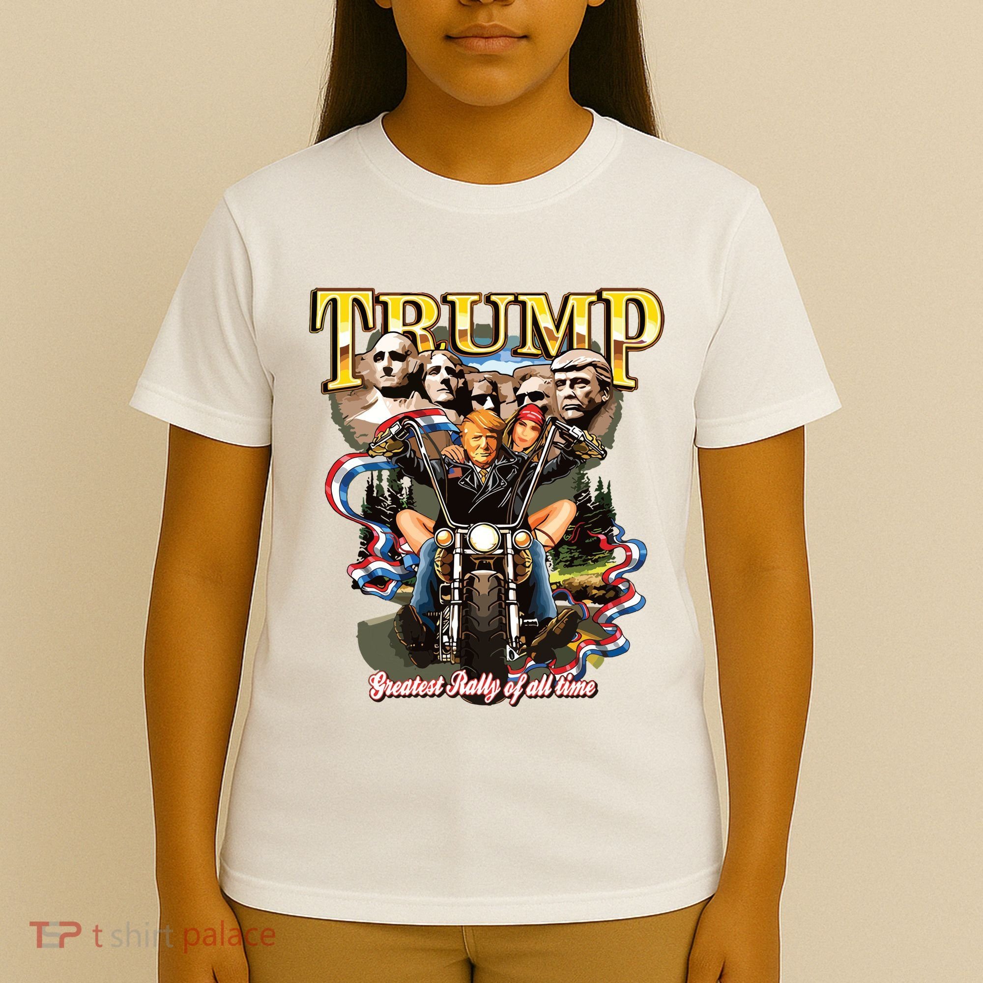 Trump Greatest Rally Of All Time Motorcycle On Back T-Shirt