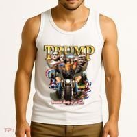 Trump Greatest Rally Of All Time Motorcycle On Back Tank Top thumb 3
